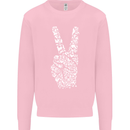 Peace Word Art Hippy Environment Mens Sweatshirt Jumper Light Pink