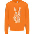 Peace Word Art Hippy Environment Mens Sweatshirt Jumper Orange