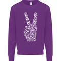 Peace Word Art Hippy Environment Mens Sweatshirt Jumper Purple