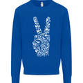 Peace Word Art Hippy Environment Mens Sweatshirt Jumper Royal Blue