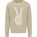 Peace Word Art Hippy Environment Mens Sweatshirt Jumper Sand