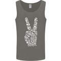 Peace Word Art Hippy Environment Mens Vest Tank Top Charcoal