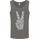 Peace Word Art Hippy Environment Mens Vest Tank Top Charcoal
