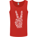 Peace Word Art Hippy Environment Mens Vest Tank Top Red