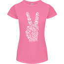 Peace Word Art Hippy Environment Womens Petite Cut T-Shirt Azalea