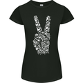 Peace Word Art Hippy Environment Womens Petite Cut T-Shirt Black