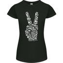 Peace Word Art Hippy Environment Womens Petite Cut T-Shirt Black