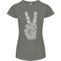 Peace Word Art Hippy Environment Womens Petite Cut T-Shirt Charcoal