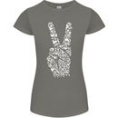 Peace Word Art Hippy Environment Womens Petite Cut T-Shirt Charcoal