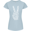 Peace Word Art Hippy Environment Womens Petite Cut T-Shirt Light Blue