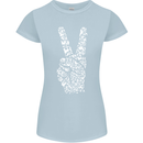 Peace Word Art Hippy Environment Womens Petite Cut T-Shirt Light Blue