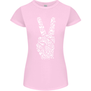 Peace Word Art Hippy Environment Womens Petite Cut T-Shirt Light Pink
