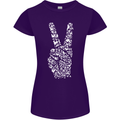 Peace Word Art Hippy Environment Womens Petite Cut T-Shirt Purple