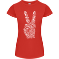 Peace Word Art Hippy Environment Womens Petite Cut T-Shirt Red