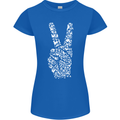 Peace Word Art Hippy Environment Womens Petite Cut T-Shirt Royal Blue