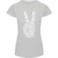 Peace Word Art Hippy Environment Womens Petite Cut T-Shirt Sports Grey