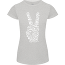 Peace Word Art Hippy Environment Womens Petite Cut T-Shirt Sports Grey