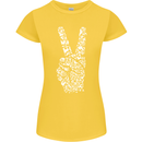 Peace Word Art Hippy Environment Womens Petite Cut T-Shirt Yellow