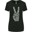 Peace Word Art Hippy Environment Womens Wider Cut T-Shirt Black