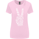 Peace Word Art Hippy Environment Womens Wider Cut T-Shirt Light Pink