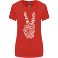 Peace Word Art Hippy Environment Womens Wider Cut T-Shirt Red