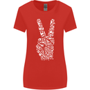 Peace Word Art Hippy Environment Womens Wider Cut T-Shirt Red