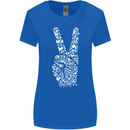 Peace Word Art Hippy Environment Womens Wider Cut T-Shirt Royal Blue
