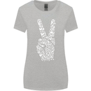 Peace Word Art Hippy Environment Womens Wider Cut T-Shirt Sports Grey