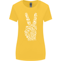 Peace Word Art Hippy Environment Womens Wider Cut T-Shirt Yellow