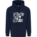 Peace is Dead War Anarchy Anarchist Skull Childrens Kids Hoodie Navy Blue