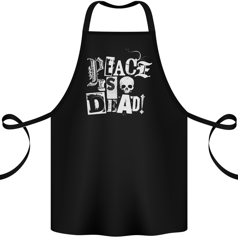 Peace is Dead War Anarchy Anarchist Skull Cotton Apron 100% Organic Black