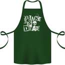 Peace is Dead War Anarchy Anarchist Skull Cotton Apron 100% Organic Forest Green