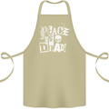 Peace is Dead War Anarchy Anarchist Skull Cotton Apron 100% Organic Khaki