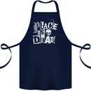 Peace is Dead War Anarchy Anarchist Skull Cotton Apron 100% Organic Navy Blue