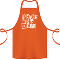 Peace is Dead War Anarchy Anarchist Skull Cotton Apron 100% Organic Orange