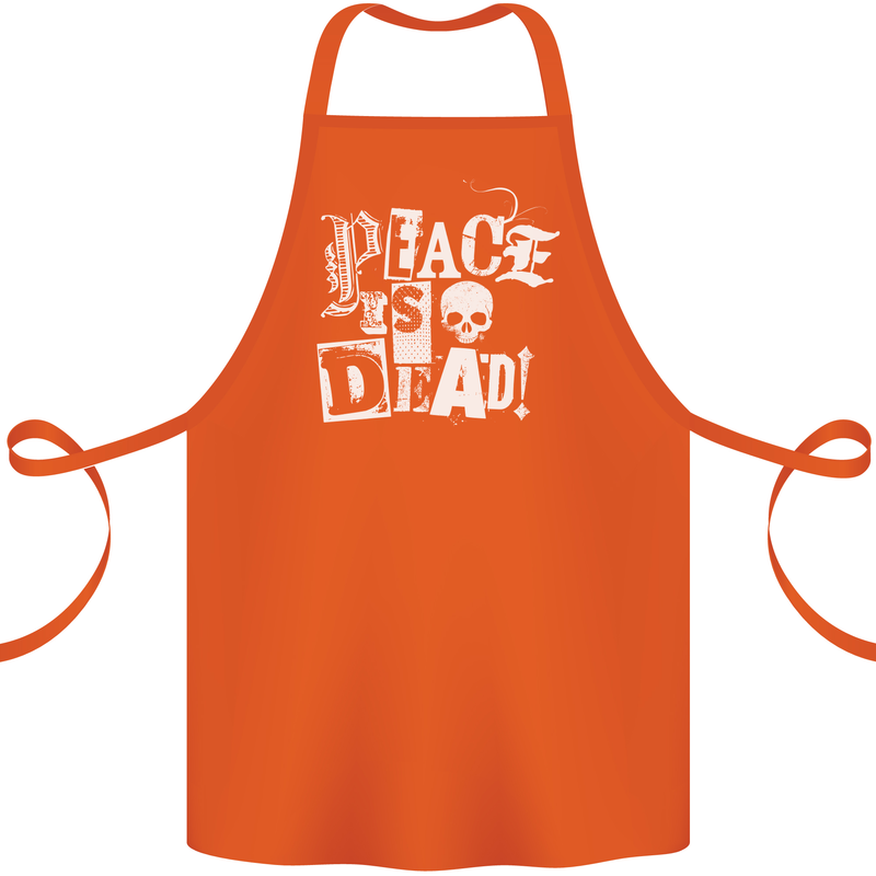 Peace is Dead War Anarchy Anarchist Skull Cotton Apron 100% Organic Orange