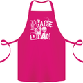 Peace is Dead War Anarchy Anarchist Skull Cotton Apron 100% Organic Pink
