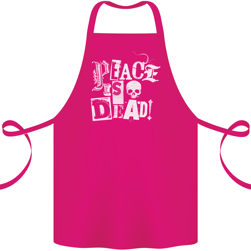 Peace is Dead War Anarchy Anarchist Skull Cotton Apron 100% Organic Pink