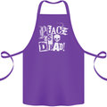 Peace is Dead War Anarchy Anarchist Skull Cotton Apron 100% Organic Purple