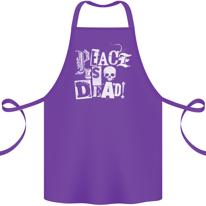 Peace is Dead War Anarchy Anarchist Skull Cotton Apron 100% Organic Purple