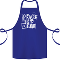 Peace is Dead War Anarchy Anarchist Skull Cotton Apron 100% Organic Royal Blue