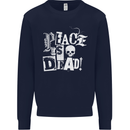 Peace is Dead War Anarchy Anarchist Skull Kids Sweatshirt Jumper Navy Blue