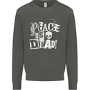 Peace is Dead War Anarchy Anarchist Skull Kids Sweatshirt Jumper Storm Grey