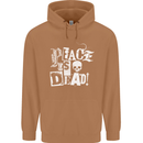 Peace is Dead War Anarchy Anarchist Skull Mens 80% Cotton Hoodie Caramel Latte