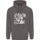 Peace is Dead War Anarchy Anarchist Skull Mens 80% Cotton Hoodie Charcoal