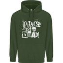 Peace is Dead War Anarchy Anarchist Skull Mens 80% Cotton Hoodie Forest Green