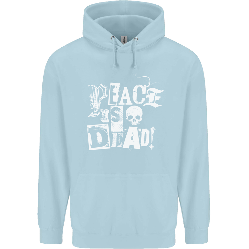 Peace is Dead War Anarchy Anarchist Skull Mens 80% Cotton Hoodie Light Blue