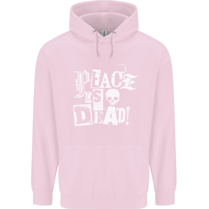 Peace is Dead War Anarchy Anarchist Skull Mens 80% Cotton Hoodie Light Pink