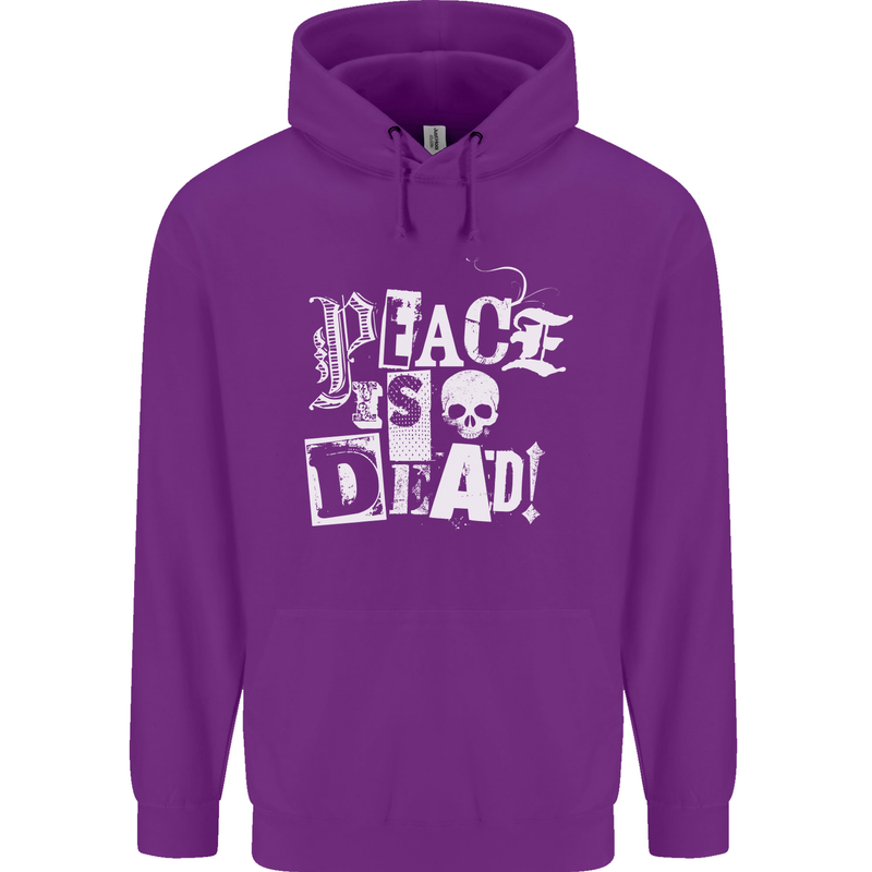 Peace is Dead War Anarchy Anarchist Skull Mens 80% Cotton Hoodie Purple