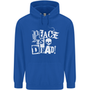 Peace is Dead War Anarchy Anarchist Skull Mens 80% Cotton Hoodie Royal Blue